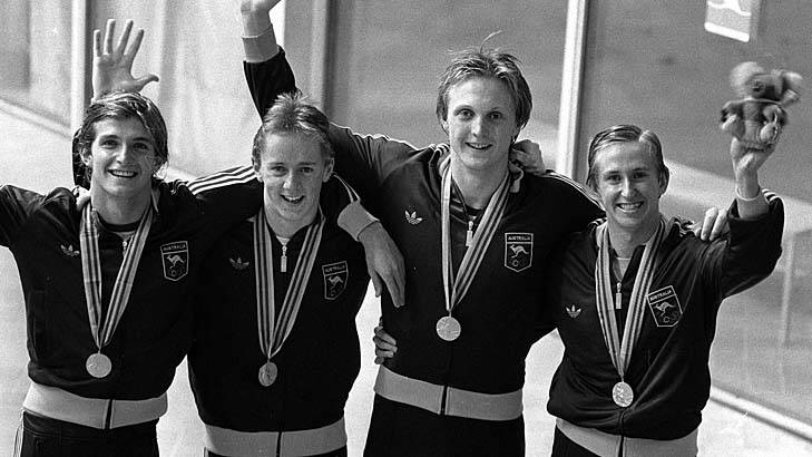 Olympic heroes … Mark Kerry, Peter Evans, Neil Brooks and Mark Tonelli.