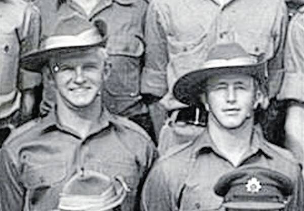 POPULAR YOUNG MAN: Private Tim Cutcliffe (left) with Tony Leahey at Kapooka army camp in November 1966 just 10 months before he was killed in action in Vietnam.