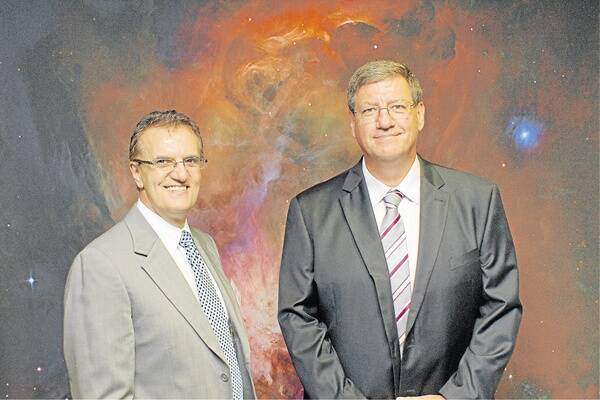 STARGAZERS: Nat Burgio and Rod Somerville from Orange Planetarium Inc have unveiled the plans for the Southern Skies Earth and Space Centre.