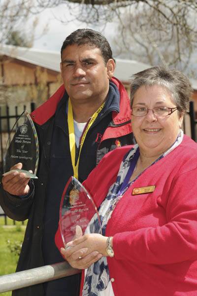 WINNERS: Bowen Public School's Adam Goolagong and Bernie Birch were named male and female of the year at Friday's NAIDOC Week community awards ceremony.
