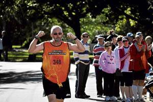 ALL HEART: Brian Penrose completes the 21 kilometre Orange Colour City Running Festival half-marathon event on Sunday, nearly two years after an operation on his heart.
