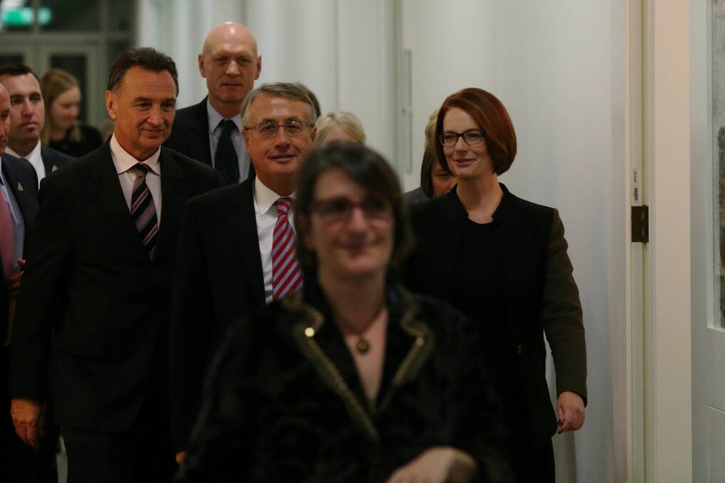 Labor figures emerge from the leadership spill. Photos: ANDREW MEARES, ALEX ELLINGHAUSEN