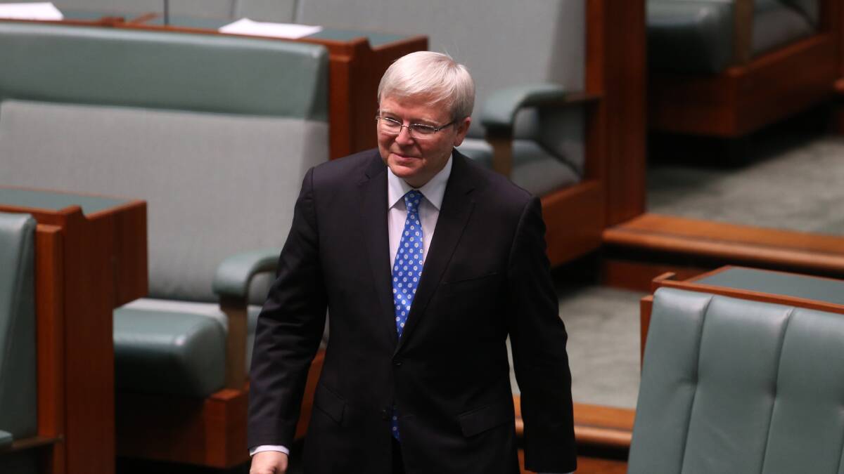 Kevin Rudd enters the House of Representatives. Photo: ANDREW MEARES