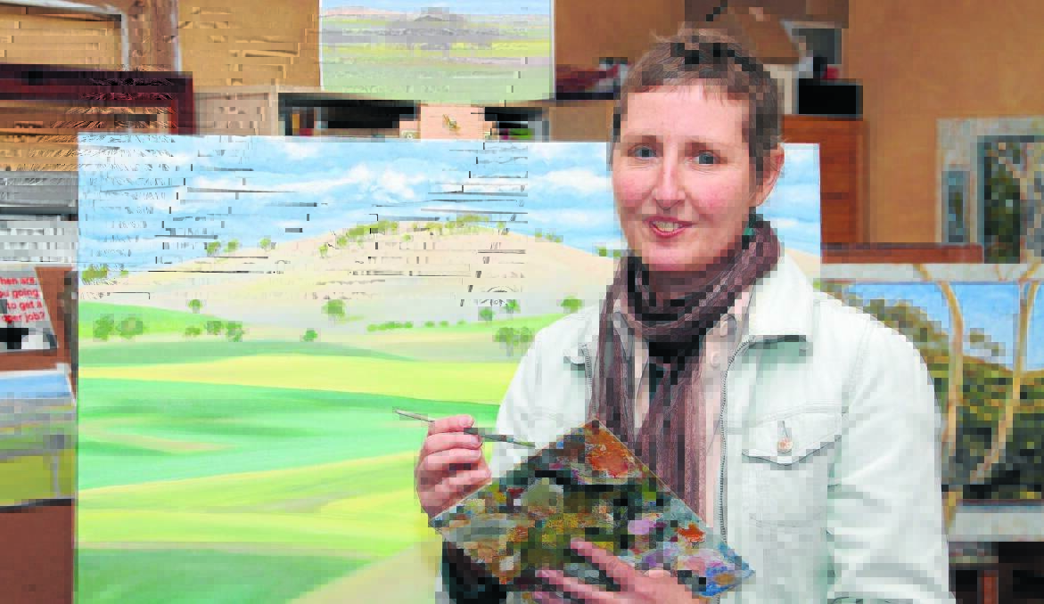 PAINTING THE FUTURE: Jane Tonks secured a $10,000 ArtStart grant earlier this year to help her kick-start her career as an artist. Photo: JEFF DEATH 0903jdartist01