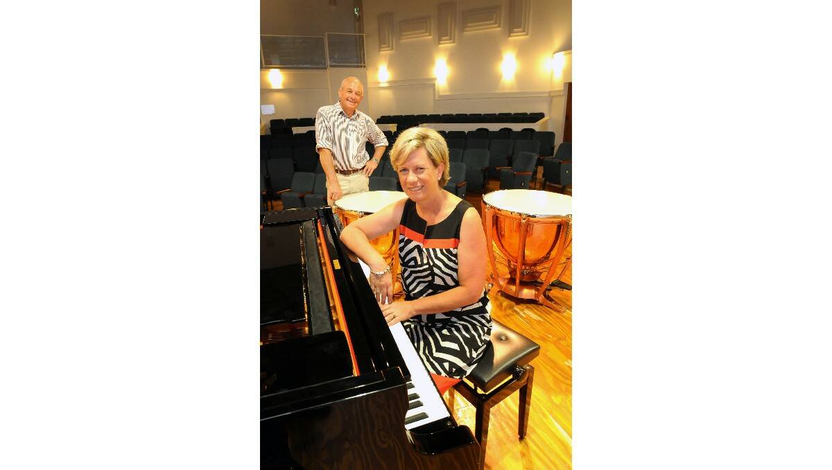 NEW APPOINTMENT:Orange Regional Conservatorium chairman Russell Turner with new music director Donna Riles. Photo: STEVE GOSCH                                                               			  0108sgorc1