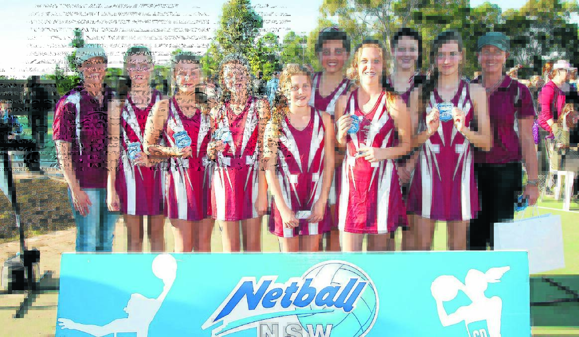 WE ARE THE CHAMPIONS: Blayney’s 14 and under NSW State Age title winners (from left) manager Tanya Stammers, Ellie Hamer, Holly Hopkins, Naomi Anderson, Ellen Brown, Calle Nicholls, Sophie Stammers, Brittany Jacobsen, Kate Redmond and coach Louise Hopkins.