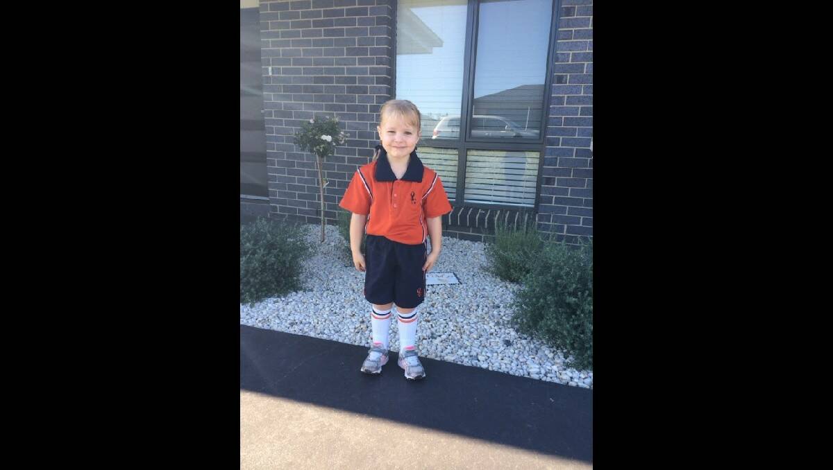 Ava Eyles ready for her first day of transition at Orange Anglican Grammar. Photo: KRISTY EYLES