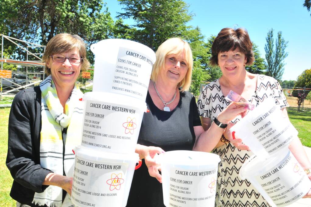 FUNDS: Gillian Tagg (assistant manager of Western Care Lodge), Jan Savage (fundraising chair and regional co-ordinator cancer care western New South Wales) and Lita Mathews (manager of Western Care Lodge). Photo: JUDE KEOGH