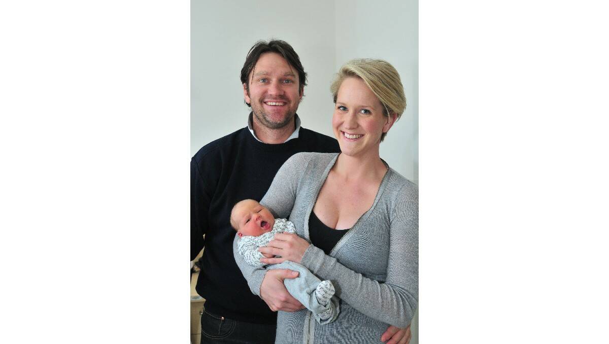 Chloe Davison, pictured with her parents Nick Davison and Verity Benson, was born on July 8.