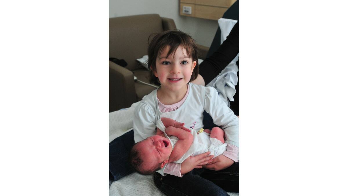 Elspeth Kerridge, pictured with her older sister Annabelle, was born on July 4. Elspeth's parents are Erica and Bruce Kerridge.