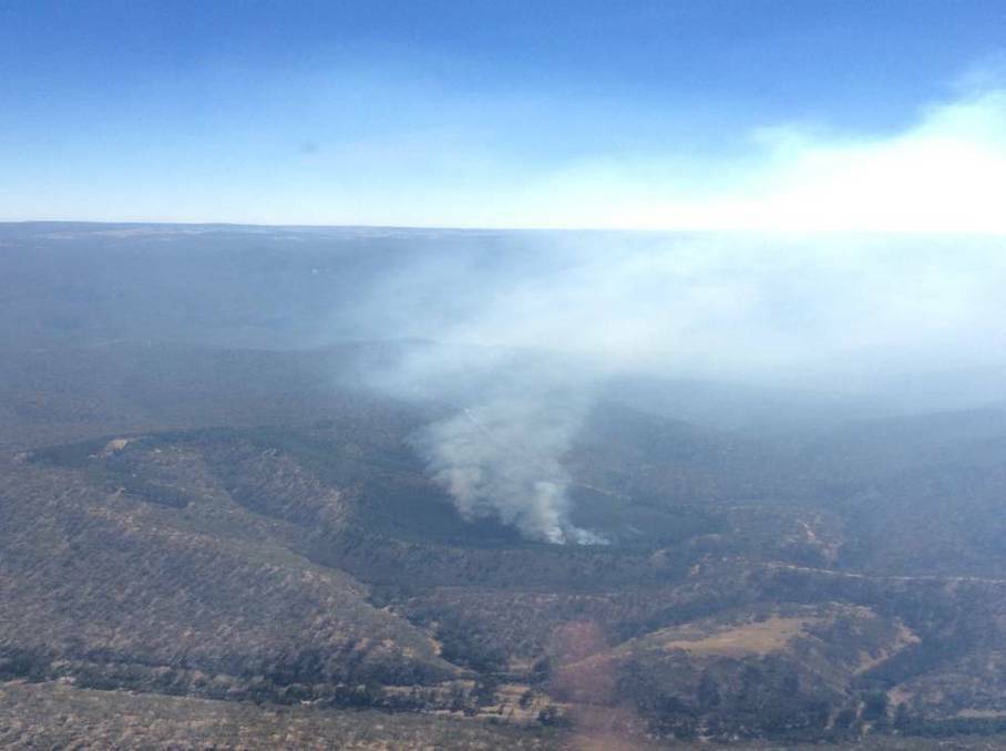 HOT CONDITIONS: The fire has burned around 50 hectares of the Abercrombie National Park and some private pine plantation. Photo: RURAL FIRE SERVICE