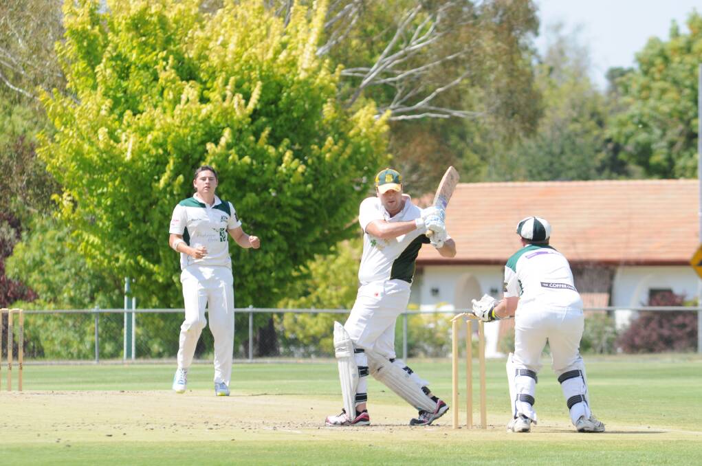 CRICKET: Orange City's wicketkeeper Troy O'Keefe attempts to stump CYMS batsman Chris Novak off Ed Morrish's bowling at Riawena Oval on Saturday. Photo: LUKE SCHUYLER