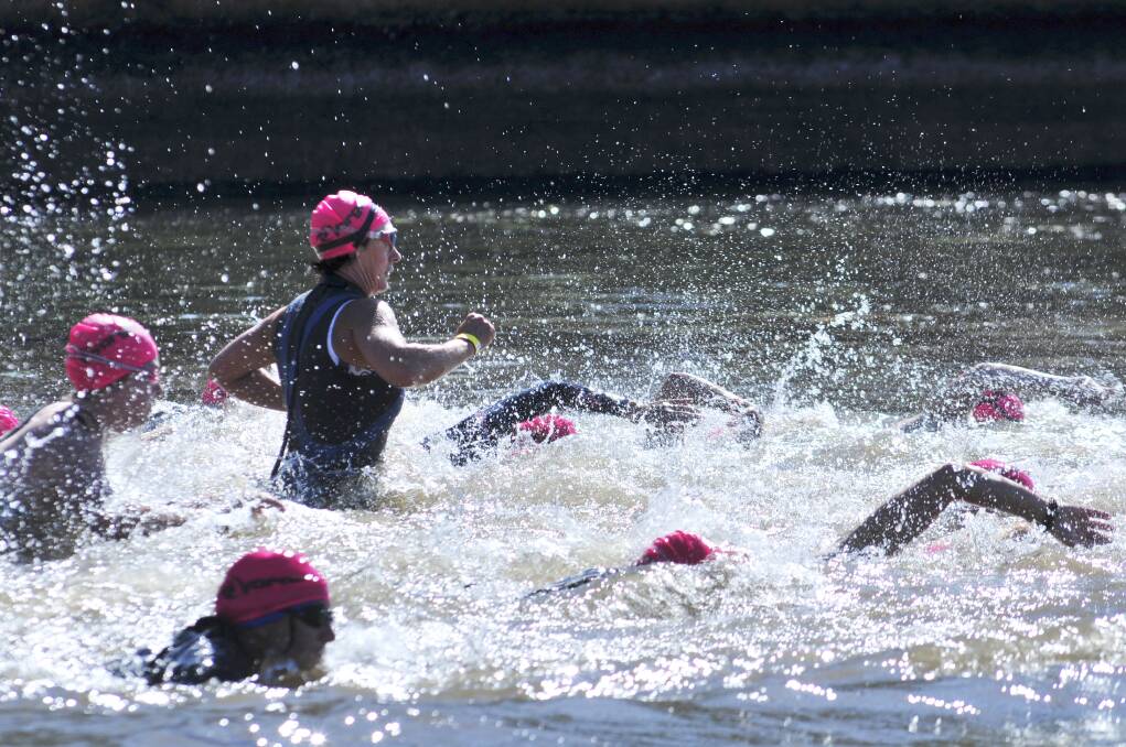 The race starts with the swim leg at Lake Canobolas on Saturday. Photo: JUDE KEOGH