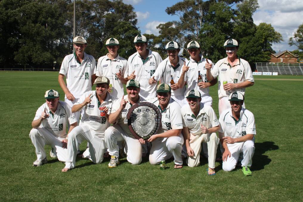 WE BUILT THIS CITY: Orange City's first grade side broke through to claim the 2012-13 ODCA first grade premiership in March, the silverware joining the Royal Hotel Cup trophy they took home in February. Photo: MICHELLE COOK