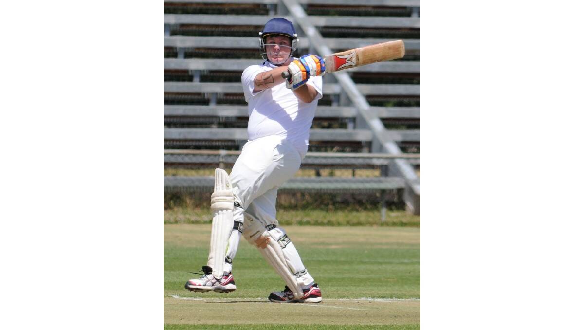 CRICKET: Centrals' Chris Beatty against Cavaliers in ODCA first grade at Wade Park. Photo: STEVE GOSCH