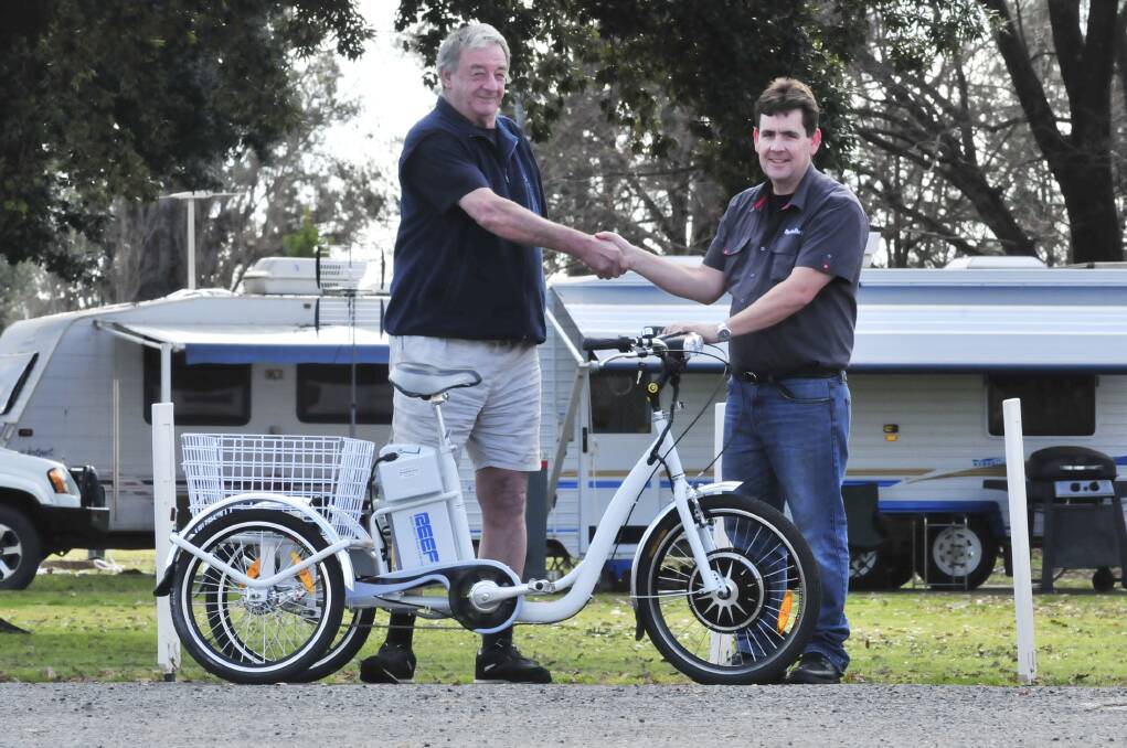 THE WHEEL DEAL: Peter Kelly and Peter Boulton. Photo: JUDE KEOGH