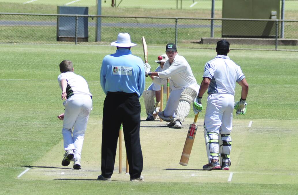 SWEEPING: Gladstone bat Ray Milner leads his side charge in a Wade Park Twenty20.