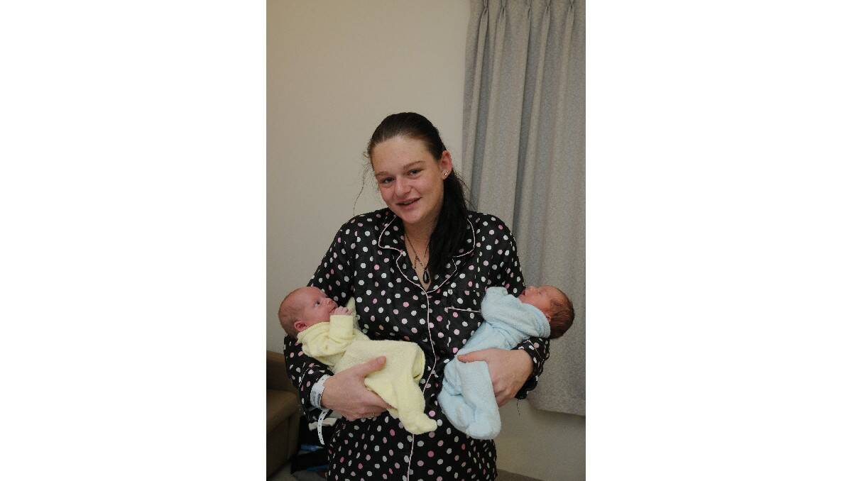 Jye and Kayos Parker, pictured with their mother Melissa Miller, were born on June 4. The twins' father is David Parker.
