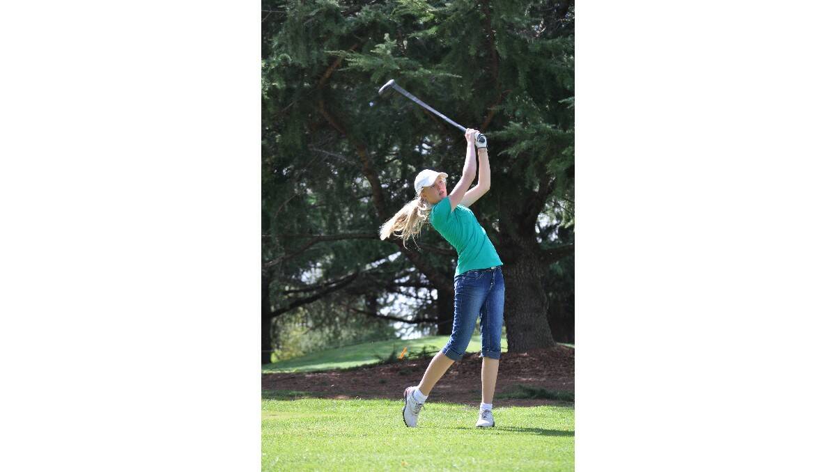 FOUR: Emma McCarthy on course during the Western Area secondary schools golf championship. 