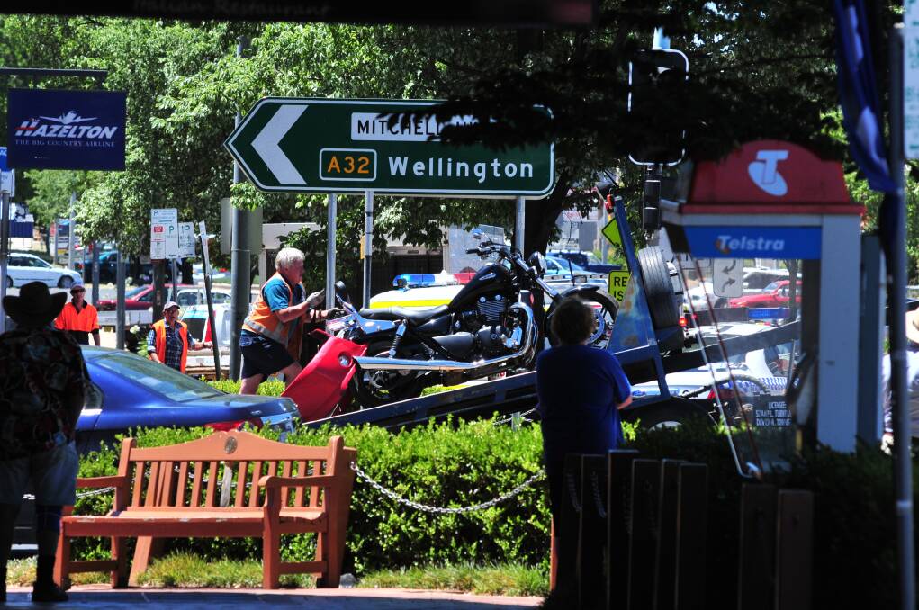 CARNAGE: There were two separate accidents on Peisley Street on Monday afternoon. Photos: JUDE KEOGH