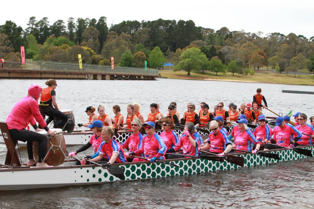 HERE WE GO: Teams prepare for a dragon boat race.