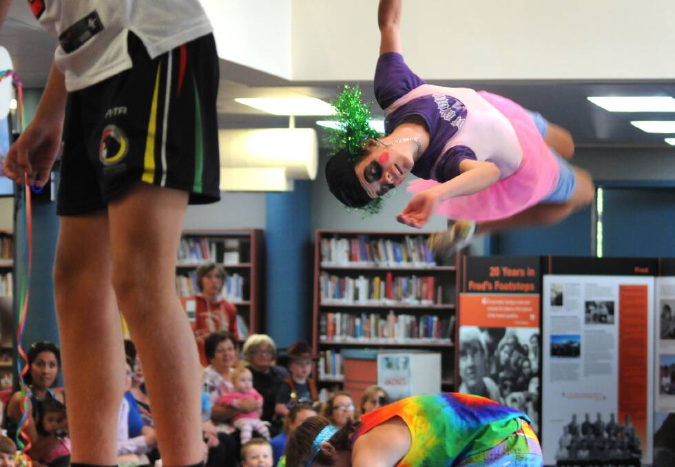 AIR TRAVEL: Orange High School student and acrobat Kyle Page. Photo: STEVE GOSCH