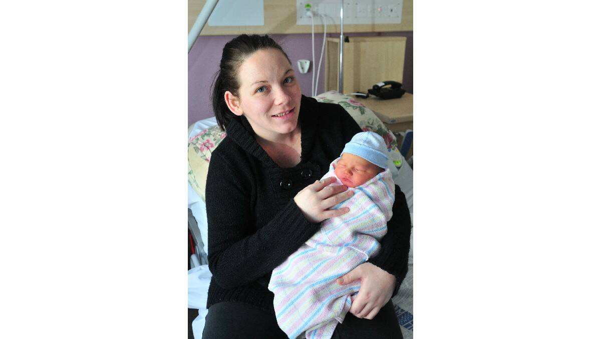 Jaxson James Thompson, pictured with his mother Chloe Thompson, was born on July 10.