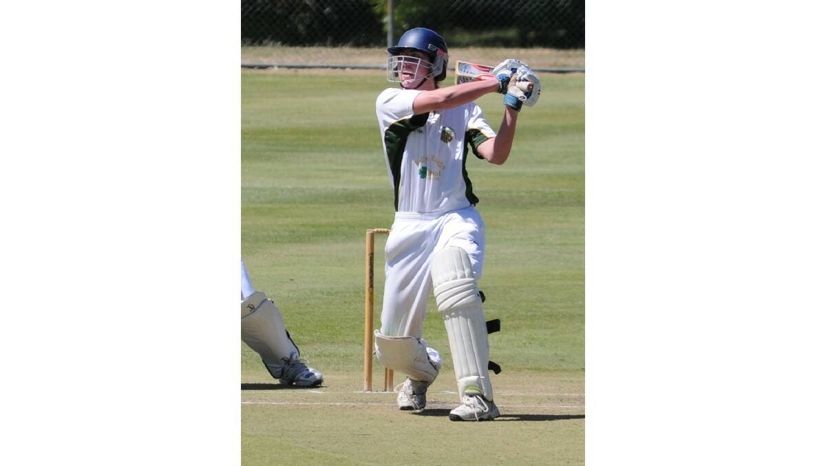 CRICKET: CYMS' Jack Sharp against Waratahs in ODCA first grade at Riawena Oval. Photo: STEVE GOSCH