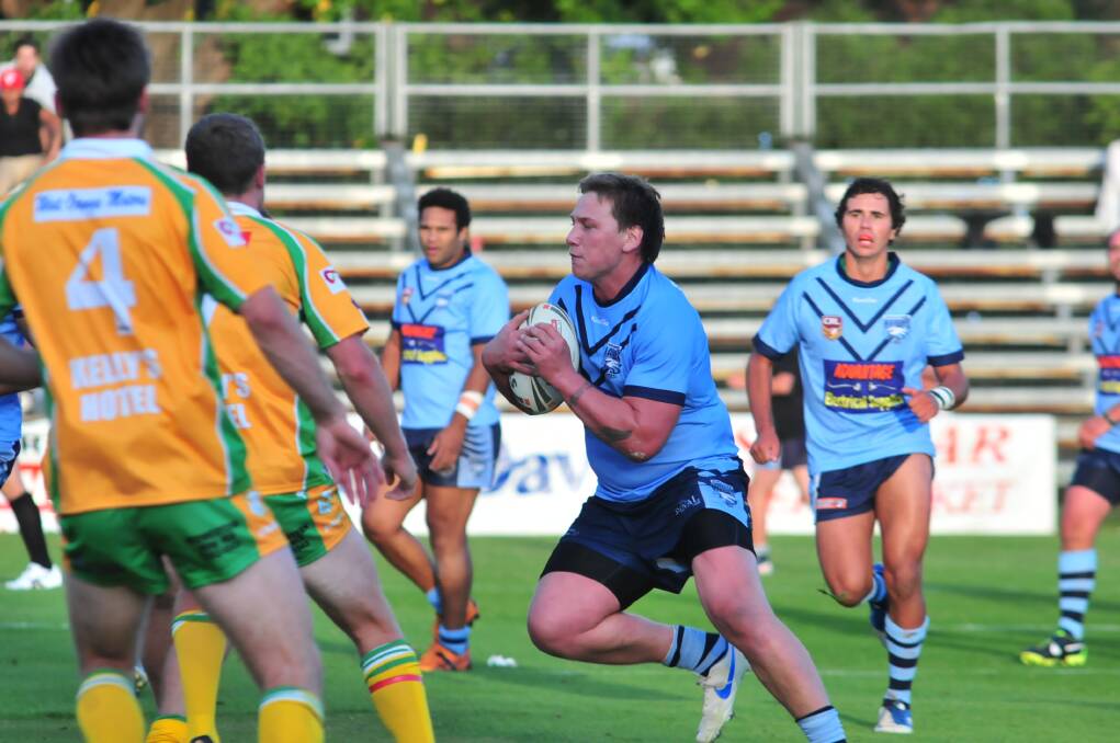 CHARGE: Hawks prop Terawhiti Cooper in the two blues 18-10 derby win over CYMS.