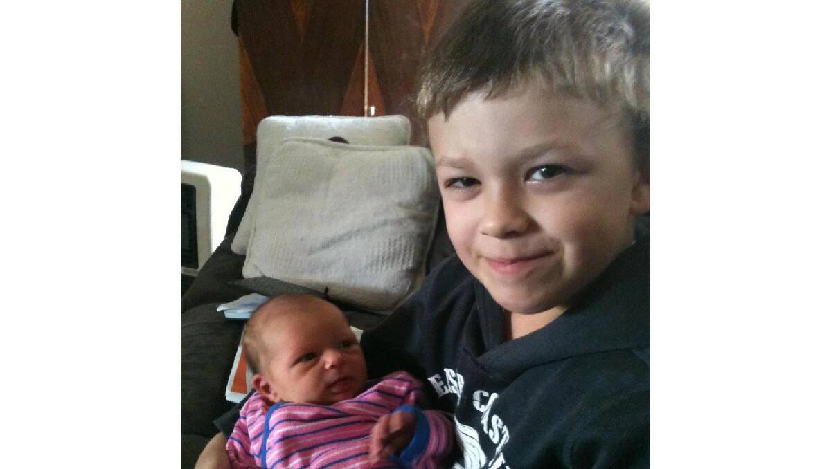 Sophia Grace Gibson-Scott, pictured here with her older brother Malcolm Gibson, was born on April 12. Her parents are Peita Gibson and James Scott.