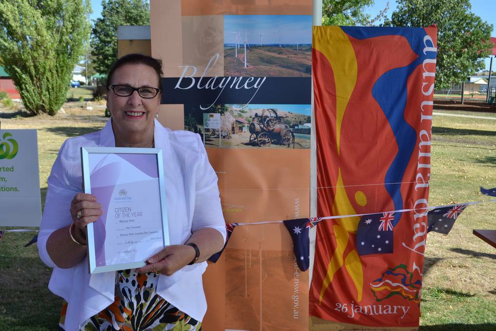BLAYNEY: When Sue Townsend was asked to attend Blayney's Australia Day awards, she never envisaged she would be there to accept the award for Citizen of the Year.