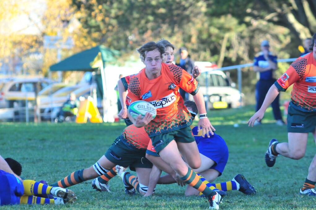 ON THE CHARGE: Orange City breakaway Gus Brotherton proved a handful against the Bulldogs at Pride Park