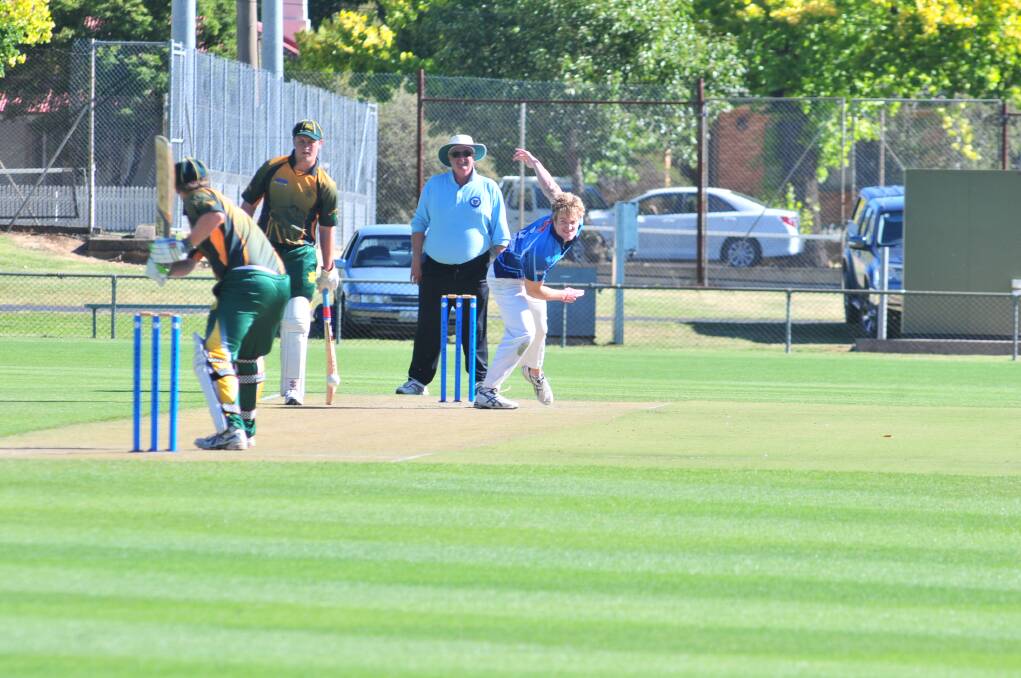 CRICKET: Waratahs' Louis Freeth against CYMS in ODCA Royal Hotel Cup on Friday. Photo: JUDE KEOGH