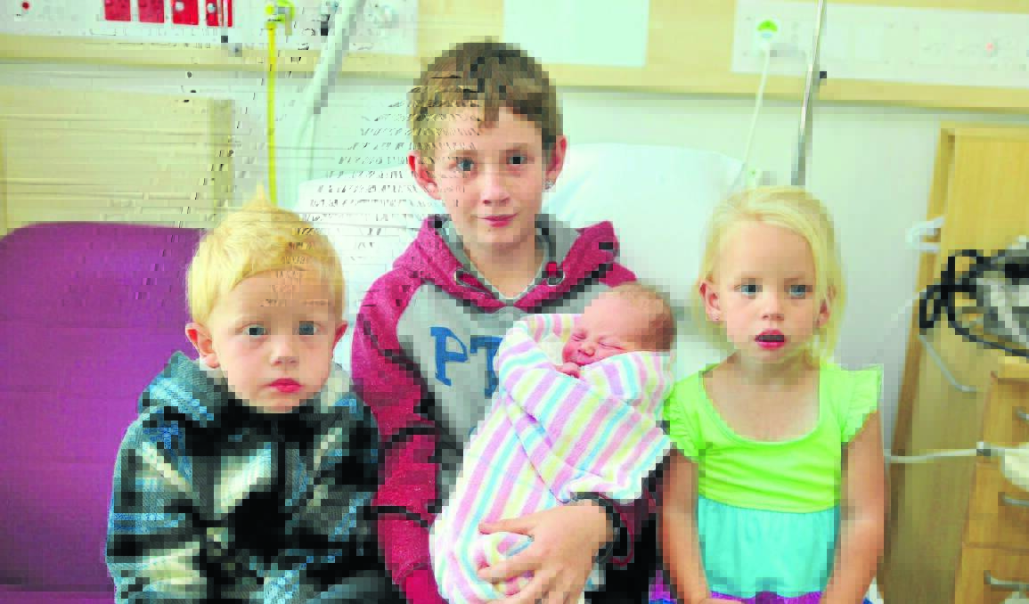 Leland Parry, pictured with older brothers Keegan and Preston and older sister Teneeya, was born on November 10. Leland's parents are Thais Parker and Tye Parry.