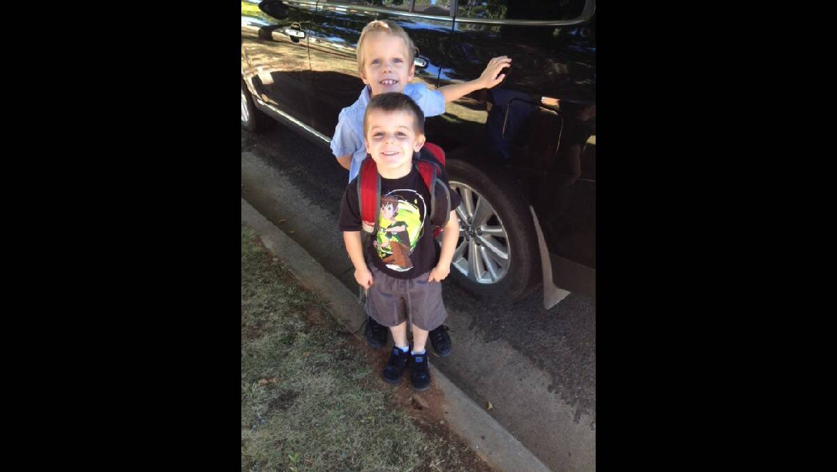 Bailey Francis ready for Year 2 at Bletchington Public School and Kayden Francis ready for first day at Trinity Preschool. Photo: LAURA FRANCIS