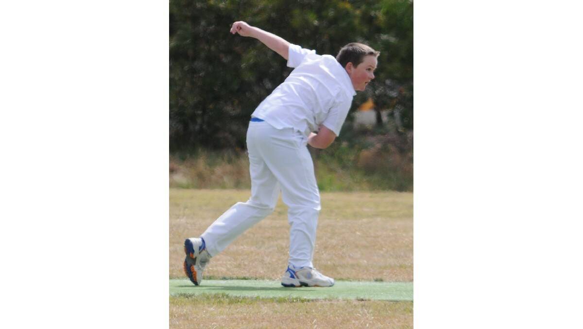 CRICKET: Ryan Beckett bowls as Cavaliers and SJS-CYMS faced off on Saturday. Photo: STEVE GOSCH