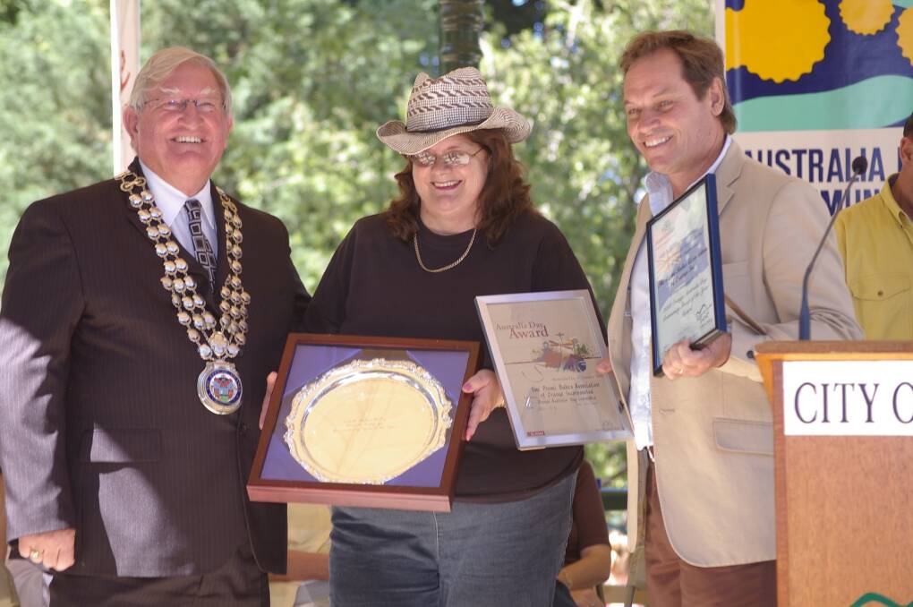 2008: Orange Community Group of the Year - Premi Babes Association, represented by Kate Malloy-Armitt, pictured with Orange mayor John Davis.