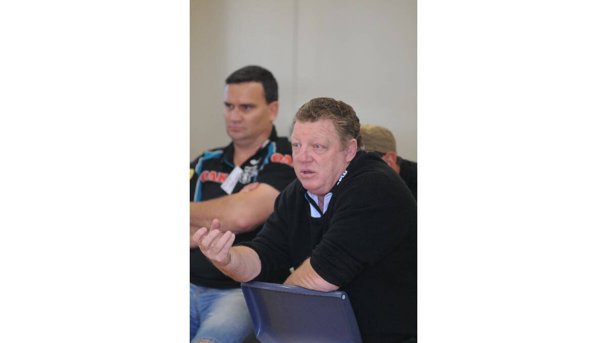 April 17 - NRL commentator Phil Gould (pictured) and players James Roberts and Brad Tighe were in Orange to address a Central West Aboriginal men's gathering at the Anson Street School farm. Photo: STEVE GOSCH 0417sgphil1