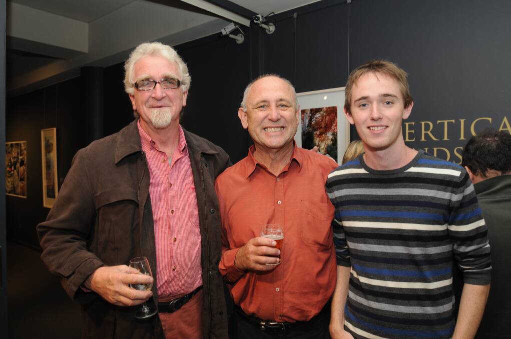 ART EXHIBITION: Phil Salmon with Martin and Joel Tonks. Photo: STEVE GOSCH