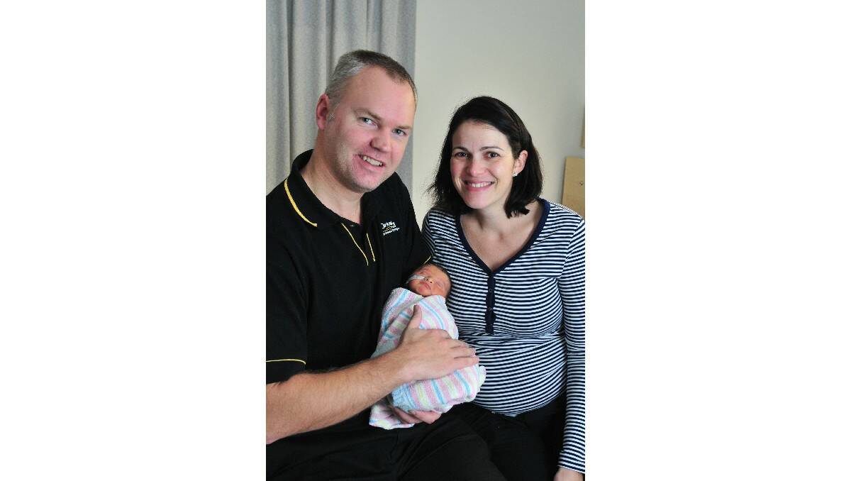 Harriet Vogler, pictured with her parents Andrew and Renee Vogler, was born on June 12.