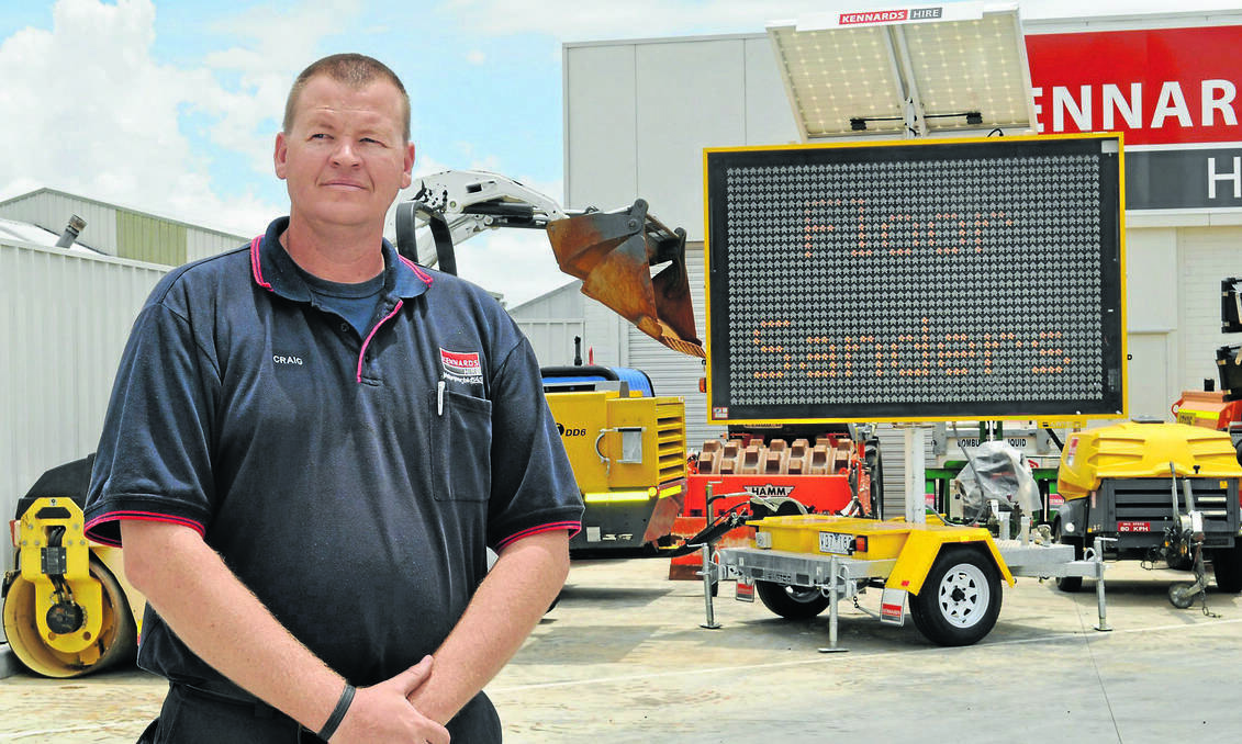 ORANGE: Electronic message signs have a place in the Orange market, but there has to be some guidelines introduced to ensure their use doesn't become “open slather”, according to Orange councillor Glenn Taylor. Orange Kennards Hire branch manager Craig McMahon is pictured. Photo: STEVE GOSCH