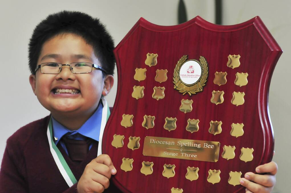SPELLING SUCCESS: St Mary’s Catholic Primary School student Jerome Org came out on top in a diocesan spelling competition. Photo: JUDE KEOGH