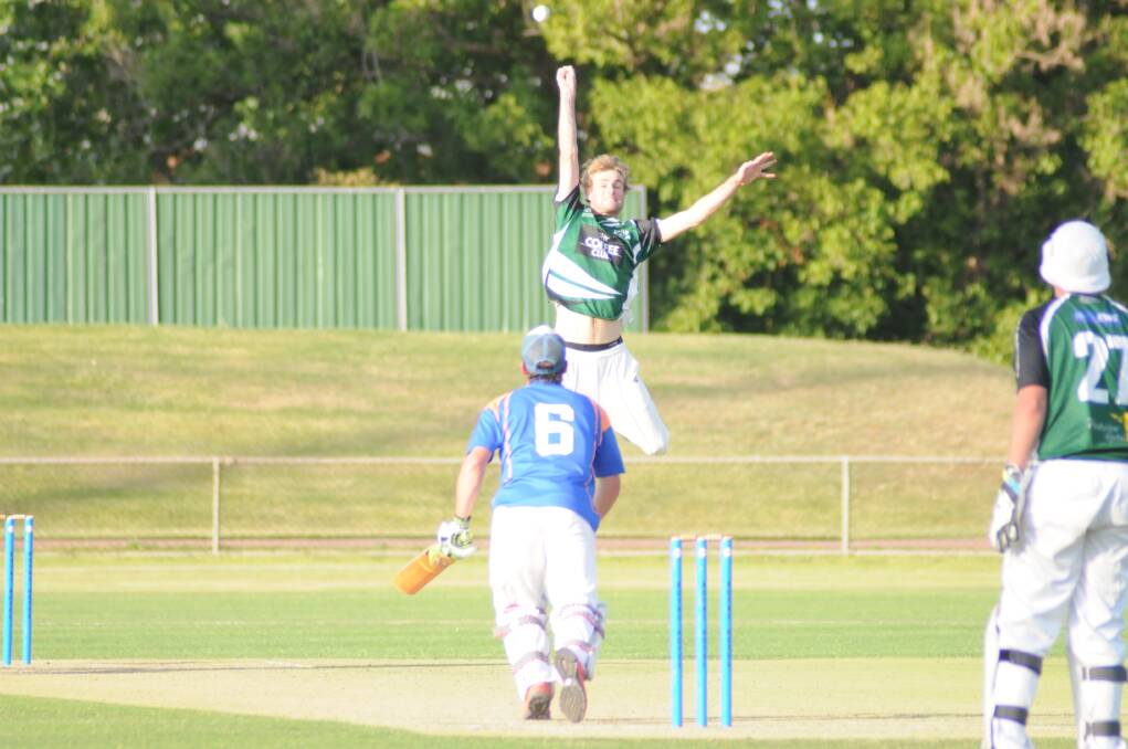 CRICKET: Orange City's Jason Beasley leaps for this shot by Wanderers' Alex Said in the ODCA lower grade Twenty20 final at Wade Park on Saturday. photo: LUKE SCHUYLER