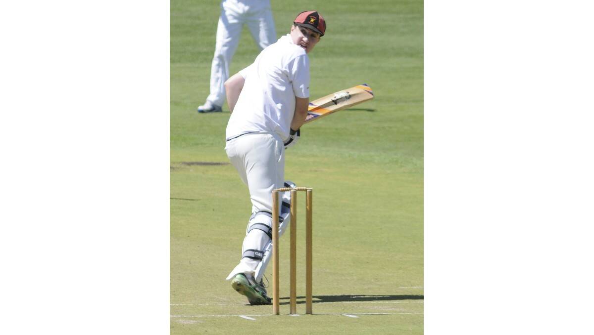 FRENCH CUT: Centrals Will Richard plays a glorious cover drive....to fine leg.