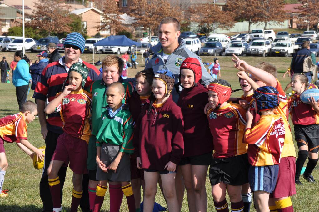 May 28 - Canberra Raiders and former Orange player Jack Wighton came home to promote the Peachey Shield, a schools league tournament. Photo: NICK MCGRATH 0528nmjack3