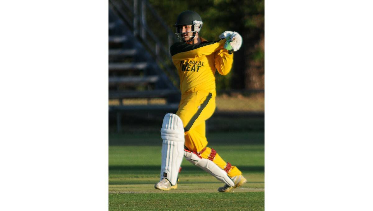 CRICKET: Blayney's Yousuf Qureshi against Molong in Friday night's Royal Hotel Cup game. Photo: STEVE GOSCH