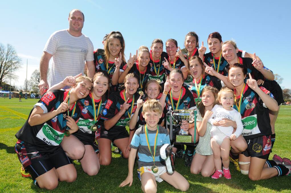 GIRL POWER: Bathurst Panthers celebrate its women's league tag grand final win.