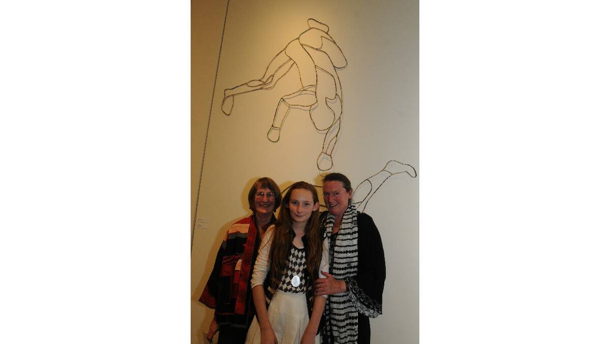 ART EXHIBITION: Aileen Francis, Bella Hoyle-Davis and Jaq Davies. Photo: STEVE GOSCH