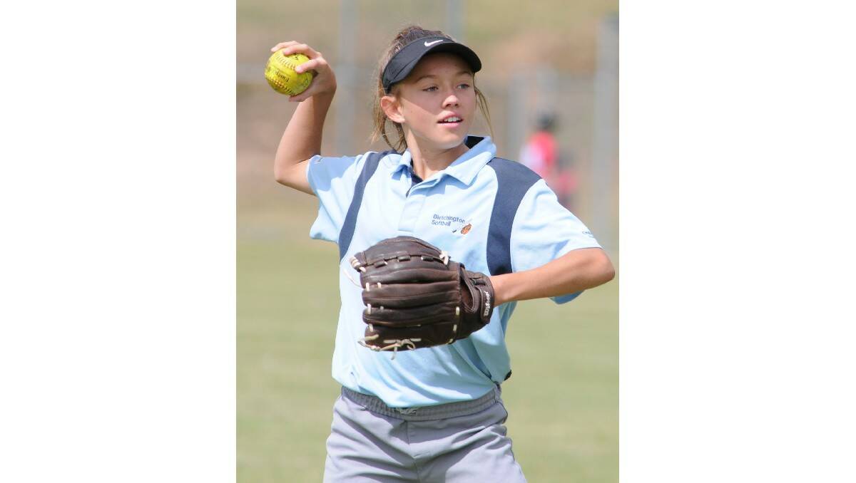 SOFTBALL: Eva Reith-Snare from the Blue Bloods throws the ball on Saturday. Photo: STEVE GOSCH