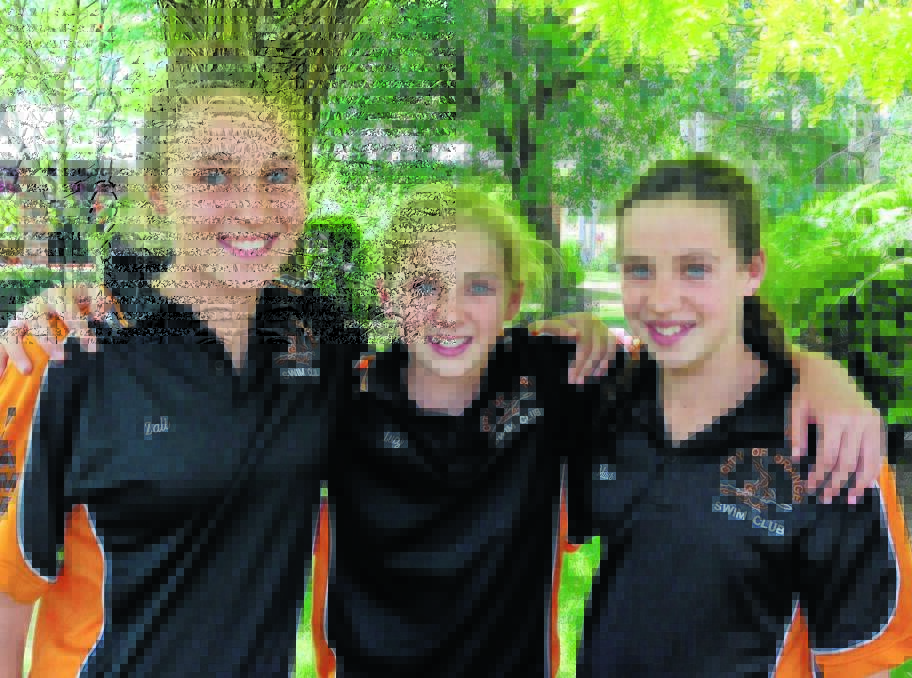 SCOOPING THE POOL: Zali Nagle, Lucy Nagle and Millie Lenehan will represent the City of Orange Swim Club at the NSW State Age Championships at Homebush.                                                                                 Photo: CONTRIBUTED.